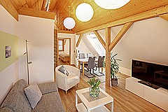 Haus Antonie - Ferienwohnung Füssen im Allgäu - FeWo Schwarzenberg - Wohnraum 1